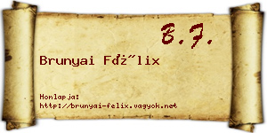 Brunyai Félix névjegykártya